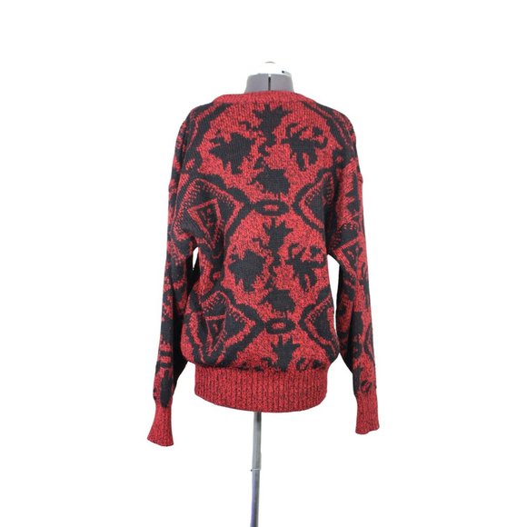 Woolrich men's retro‎ vintage abstract wool knit pullover sweater L - Picture 3 of 9